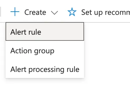 Creating alert in Azure