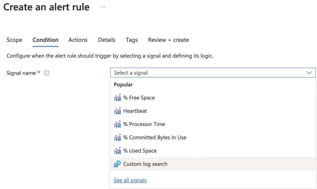 Signal name selection